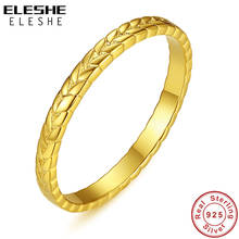 ELESHE-anillos de dedo de Plata de Ley 925 de estilo Simple para mujer, anillo de promesa infinito con nudo, regalo de boda de Color dorado, joyería fina 2024 - compra barato