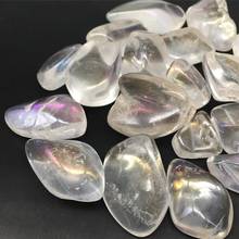natural mineral crystals Titanium aura quartz tumbled stones healing reiki home decor modern for plants 2024 - buy cheap