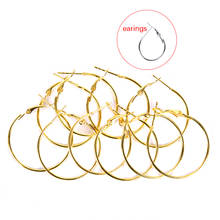 10pcs/lot 20 25 30 mm Silver Gold Hoops Earrings Big Circle Ear Wire Hoops Earrings Wires For DIY Jewelry Making Supplies 2024 - buy cheap