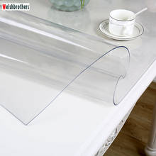 Modern Pvc transparent kitchen table cover soft glass cloth tablecloth oil d' water 1.0 mm boat by roller 2024 - buy cheap