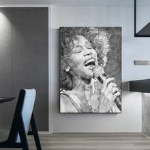 Canvas Painting Home Decor Singer Whitney Houston Picture Cool Modern Printed Modular Poster For Living Room Wall Art No Frame 2024 - buy cheap