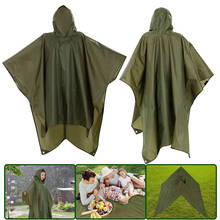 Multifunctional Rain Coat Portable Hiking Camping Raincoat Poncho Pockets Mat Awning Outdoors Hiking Rain Gear Supplies 3 In 1 2024 - buy cheap