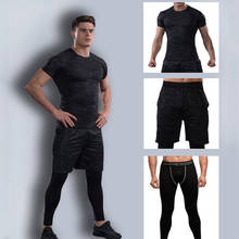 Men Gym Tracksuit Set Joggers Quick dry Running T-shirt Sport Suits Quick Dry Running sets Clothes Sports Joggers Training Suits 2024 - buy cheap