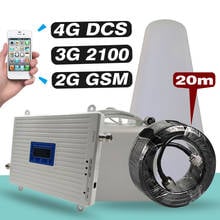 2G 3G 4G Tri-Band Repeater GSM 900MHz+DCS/LTE 1800(B 3)+UMTS/WCDMA 2100(B1) Mobile Signal Booster Cellular Amplifier Antenna set 2024 - compre barato
