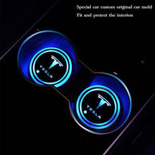 Carregador usb colorido inteligente, copo de água com led luminoso para o interior do carro, 2 peças 2024 - compre barato