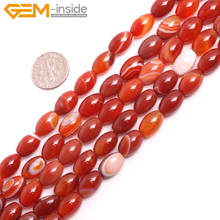 Natural Green Red Agates Stone Beads For Jewelry Making 8X12mm 15inches DIY Loose Neklace Gem-inside 2024 - buy cheap