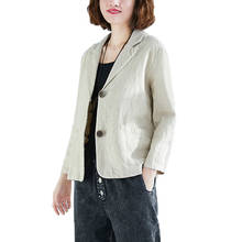 Women's Blazer 2022 New Summer Autumn Thin Section Single Breasted Cotton Linen Suit Jacket Ladies Loose Casual Coat Tops 2020 2024 - buy cheap