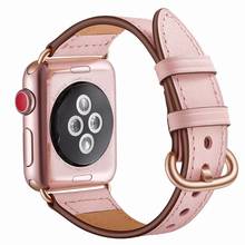 fashion Band for Apple Watch Genuine leather loop 38mm 42mm 40mm 44mm Strap For iWatch Series 5 4 3 2 1 Bracelet series 5 2024 - buy cheap