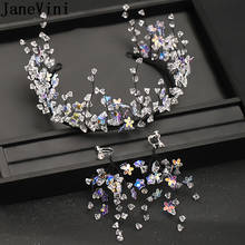 JaneVini Baroque Crystal Stars Beads Tiaras Rhinestone Princess Crowns Wedding Hair Accessories Luxury Bridal Headband Earrings 2024 - buy cheap