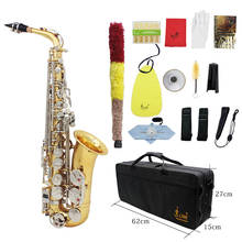 LADE Alto Saxophone Sax Glossy Brass Engraved Eb E-Flat Natural White Shell Button Wind Instrument with Case Mute Gloves Belt 2024 - buy cheap