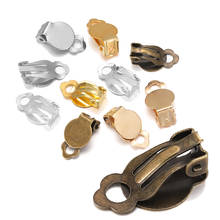 50pcs/lot Gold Ear Clip Base Earrings Blank Setting Fit 10mm Glass Cabochons Earring Findings DIY Jewelry Making Supplies 2024 - buy cheap