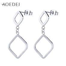 AOEDEJ Square Shape Stud Earrings Stainless Steel Earrings for Women Classic Female Ear Piercing Jewelry Accessories Gifts 2024 - buy cheap