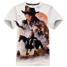 Camiseta de moda para hombres y mujeres, ropa de calle con estampado 3D de Red Dead Redemption 2, RDR2, Hip Hop, cuello redondo, informal, Tops 2024 - compra barato