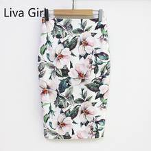 2021 New Women Clothing Vintage Digital Printing Skirt Back Zipper Waist Hip Pencil Skirt Elegant Korean Fashion Office Skirts 2024 - buy cheap