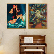Lienzo abstracto pintura Retro clásico arte de pared lienzo cuadros de pared para sala de estar dormitorio único póster decoración para el hogar 02 2024 - compra barato