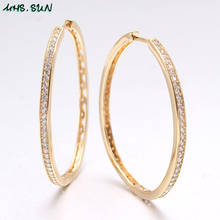 MHS.SUN Women Round Big Hoop Earring Fashion Zircon Loop Earrings Gold/silver Color Ear Jewelrty Trendy Circle Design 1Pair 2024 - buy cheap