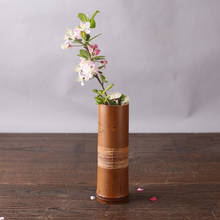 Florero de bambú japonés para decoración del hogar, florero hecho a mano, ideal para regalo, macetas, botellas de madera para decoración del hogar 2024 - compra barato