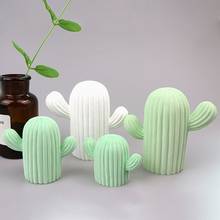 3d cactus planta silicone aromaterapia fragrância vela molde diy argila macia gesso que faz a decoração do molde 2024 - compre barato