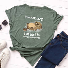 Camiseta estampada de gato engraçada, camiseta de tamanho grande com letras e animais, de desenho animado, harajuku, 100% algodão 2024 - compre barato