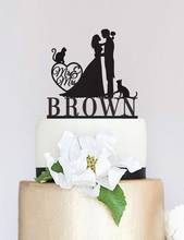 Mr and Mrs Cake Topper With Last Name,Wedding Cake Topper,Custom Cat Cake Topper,Pet Cake Topper,Bride and groom Cake Topper 2024 - buy cheap