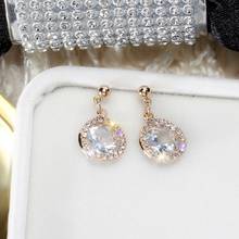 Needle South Korea Fashion Waterdrop Anti-Allergy Female Earrings Jewerly From Body Super Shiny Zircon Earrings Hot Selling 2024 - buy cheap