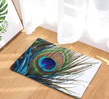 CAMMITEVER Beautiful Peacock Feather Anti-skip Soft Relaxed Bathroom Mats Anti-fatigue Kitchen Carpet Bedroom Entrance Door Rugs 2024 - buy cheap