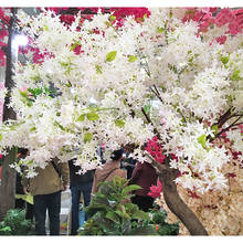 Flores de cerezo artificiales de ratán para decoración del hogar, arco de decoración de boda, vid Sakura, guirnalda colgante de pared, corona para fiesta 2024 - compra barato