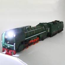 1:87 Scale Steam Train Diecast Locomotive Alloy Model Toy Cars Pull Back Train With Sound Light Railway Track Toys For Children 2024 - buy cheap