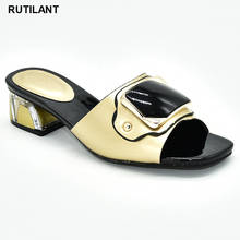 Zapatos de boda italianos para mujer, calzado de boda africano de alta calidad con diamantes de imitación, elegantes, Color dorado 2024 - compra barato