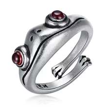 Boêmio vintage animal sapo anel para as mulheres aberto redimensionável unissex feminino anéis de instrução cor prata bonito anéis presente criativo 2024 - compre barato