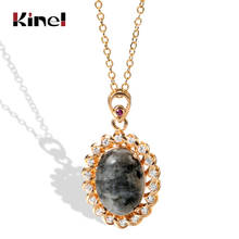 Kinel Hot Boho Natural Stone Necklaces Choker For Women 585 Rose Gold Necklace Beach Party Indian Bride Pendant Wedding Jewelry 2024 - buy cheap