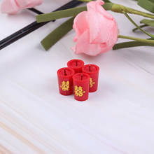 2/4Pcs 1/12 Dollhouse Miniature Accessories Mini Resin Red Candles Simulation Furniture Model Toys for Doll House Decoration 2024 - buy cheap