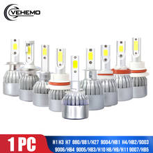 Светодиодсветильник Противотуманные фары Vehemo H7 высокой мощности, передняя лампа, лампы головного света для автомобиля H4/HB2/9003 36W C6 2024 - купить недорого