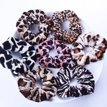 Leopard Velvet Scrunchie Hair Ring Hair Tie Ponytail Holder Rubber Hair Band Headdress Hair Accessories for Women Girls 2024 - buy cheap