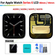 Для Apple Watch Series 6, ЖК-дисплей, сенсорный экран, дигитайзер 40 мм/44 мм, замена Pantalla для Apple Watch 6, ЖК-дисплей + закаленное стекло 2024 - купить недорого