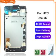 Фиксированный односимочный дисплей 4,7 ''для HTC One M7 801e, ЖК-дисплей для HTC One M7 с рамкой 2024 - купить недорого
