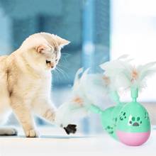 Kapmore 1pc Cat Toy Funny Bell Decor Artificial Feather Interactive Cat Ball Toy Cat Tumbler Toys Pet Supplies Cat Favors 2024 - buy cheap