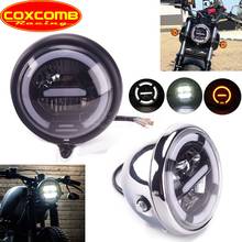 Motocicleta led dia correndo oi/lo feixe farol para honda kawasaki yamaha suzuki bmw vitória cafer racer frente luz 2024 - compre barato