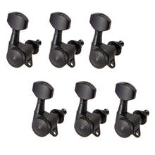 6 Pieces 6R Tuning Pegs Machine Heads Tuning Pegs Locking Tuners Keys for Electric Acoustic Guitar Black 2024 - buy cheap