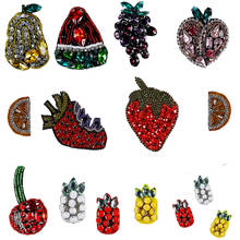 2pc Bead Watermelon Pineapple Grapes Strawberry Cherry Fruit Motifs Patch Applique DIY Accessories Decorative Diamond Craft 2024 - buy cheap