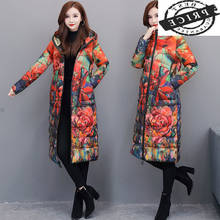 Fashion 6XL Women's Down Jacket Winter Coat Female Clothes 2021 Long Floral Down Parka Hooded Ladies Overcoat Hiver 1aaa   2024 - buy cheap