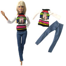 NK-Conjunto de ropa de fiesta para Barbie, pantalones vaqueros informales, vestido hecho a mano, traje de moda para Barbie, regalo para bebé niña DZ, 1 Juego 2024 - compra barato