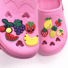 Wholesale 50pcs/set Fruit cherry Cartoon PVC shoe charms shoe accessories DIY shoe decoration for kids favor gift 2024 - buy cheap