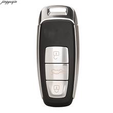 Jingyuqin 10pcs Remote Car Key Case Shell For Audi A4L A5 A6 A6L A7 A8 A8L Q5 2018 Audo Keyless Entry Chrome Fob 3 Buttons 2024 - buy cheap