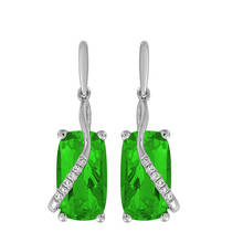 KOFSAC-pendientes de plata de primera ley con cristales para mujer, aretes, aros, plata esterlina, Color verde, estilo lujoso, aniversario 2024 - compra barato