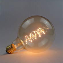 Lâmpada de edison., filamento de carbono e vidro transparente. retrô, vintage, lâmpada incandescente, 40w, 220v, e27, g125, para decorar o lar. 2024 - compre barato