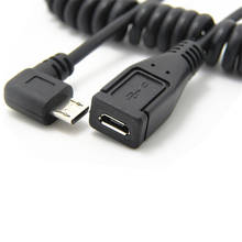 Cable USB 2,0 macho a hembra, Cable de extensión de resorte de ángulo recto de 90 grados, izquierda/derecha 2024 - compra barato