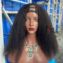 Perucas de cabelo humano com cachos retos em u, peruca de cabelo humano brasileira, para mulheres negras, yaki 2024 - compre barato