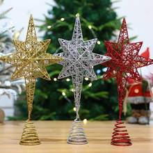 Adorno navideño de estrella de ocho puntas, adorno de árbol de Navidad para fiesta, estrella de Navidad, decoraciones de estrella superior, 1 ud. 2024 - compra barato