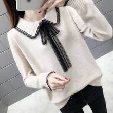 2019 Autumn Winter Sweater Women Pullover Knit Sweater Large Size Loose Long Sleeves Women Tops Bottom Shirt Sweater 2024 - buy cheap